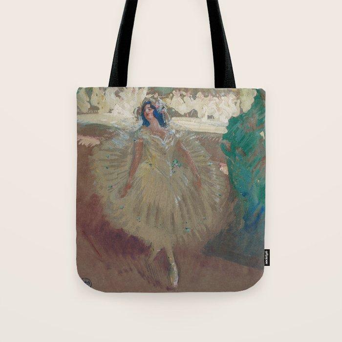 Pavlova, prima ballerina ballet Swan Lake portrait still life female painting by Henry Keller Tote Bag Gallery Image 1