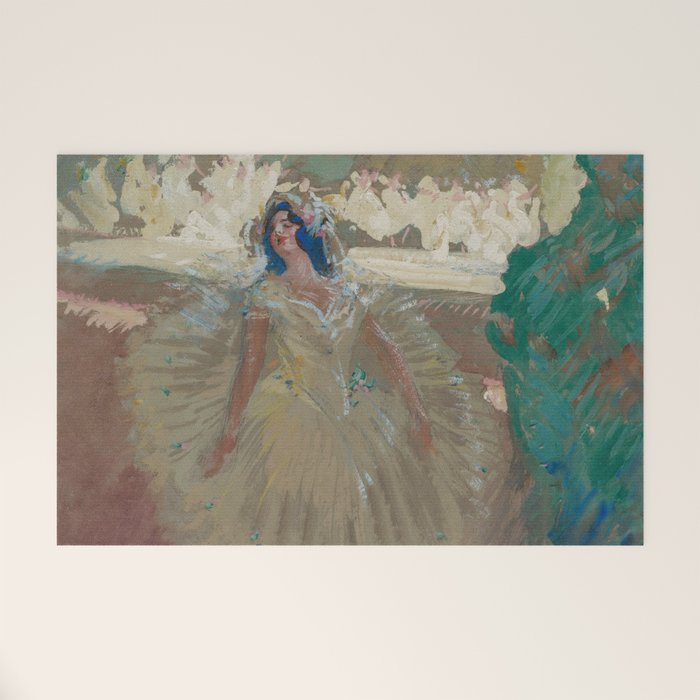 Pavlova, prima ballerina ballet Swan Lake portrait still life female painting by Henry Keller Welcome Mat Gallery Image 1