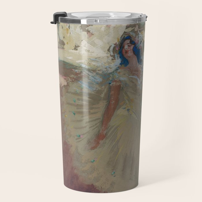 Pavlova, prima ballerina ballet Swan Lake portrait still life female painting by Henry Keller Travel Mug Gallery Image 3