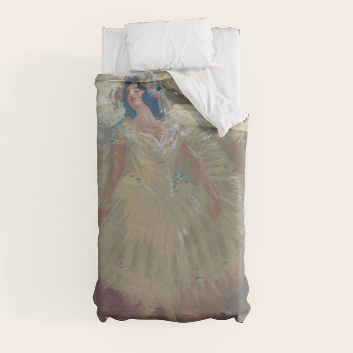 Pavlova, prima ballerina ballet Swan Lake portrait still life female painting by Henry Keller Duvet Cover Gallery Image 4