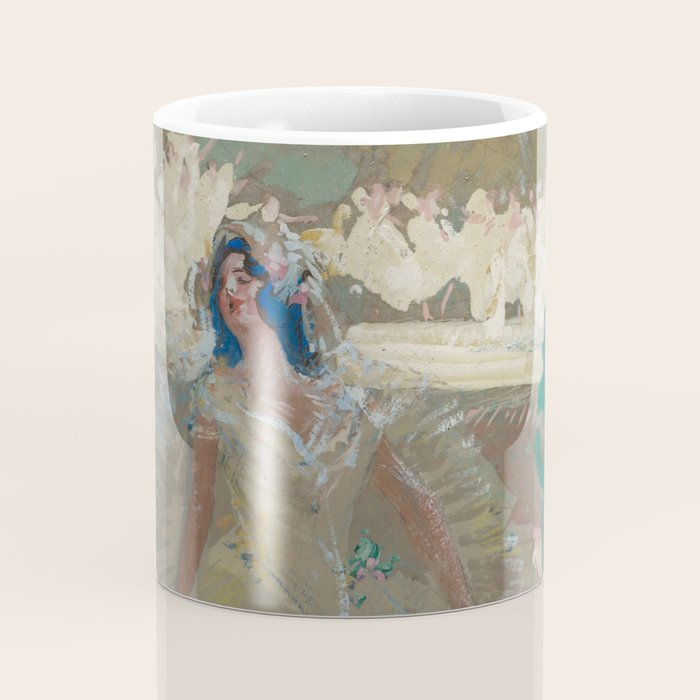 Pavlova, prima ballerina ballet Swan Lake portrait still life female painting by Henry Keller Coffee Mug Gallery Image 4