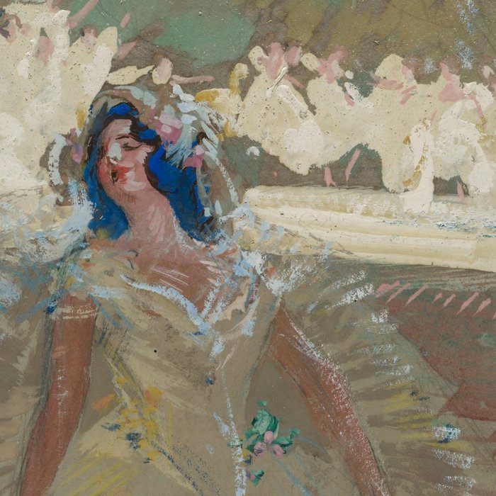 Pavlova, prima ballerina ballet Swan Lake portrait still life female painting by Henry Keller Coffee Mug Gallery Image 2