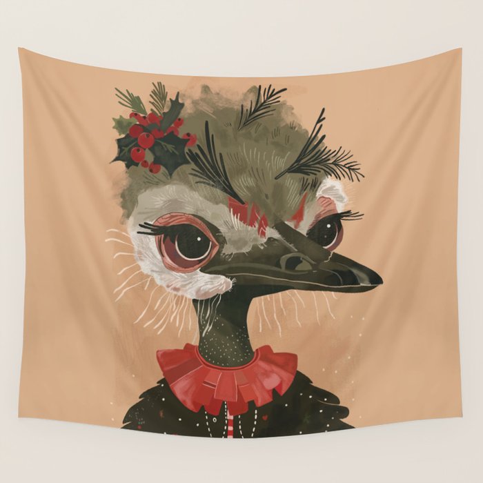 Festive Ostrich Wall Tapestry Gallery Image 4