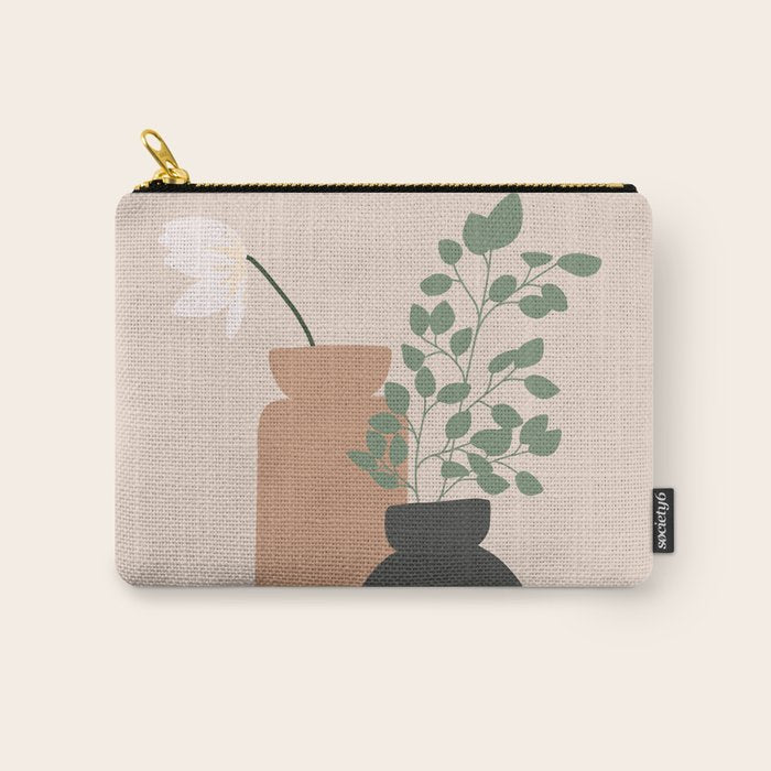 Vase no. 3 with Eucalyptus and Tulip Carry All Pouch Gallery Image 1