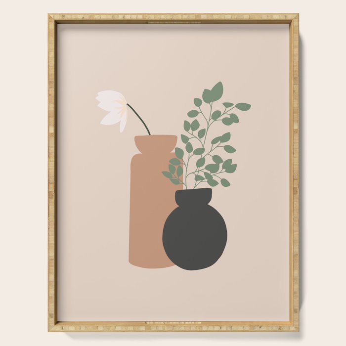 Vase no. 3 with Eucalyptus and Tulip Serving Tray Gallery Image 1