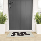 Black & White Minimalist Abstract Shapes Patterns Black Ink Painting Welcome Mat Gallery Image 3