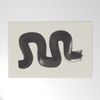 Black & White Minimalist Abstract Shapes Patterns Black Ink Painting Welcome Mat Gallery Image 1