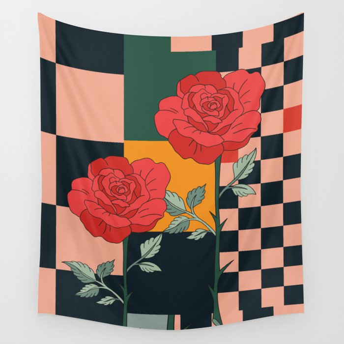 Red Roses 2 Wall Tapestry Gallery Image 4