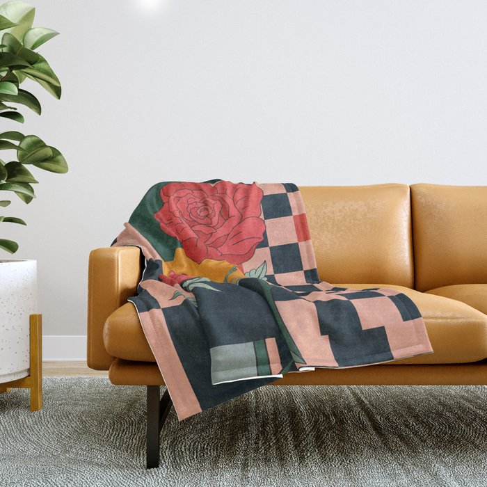 Red Roses 2 Throw Blanket Gallery Image 1
