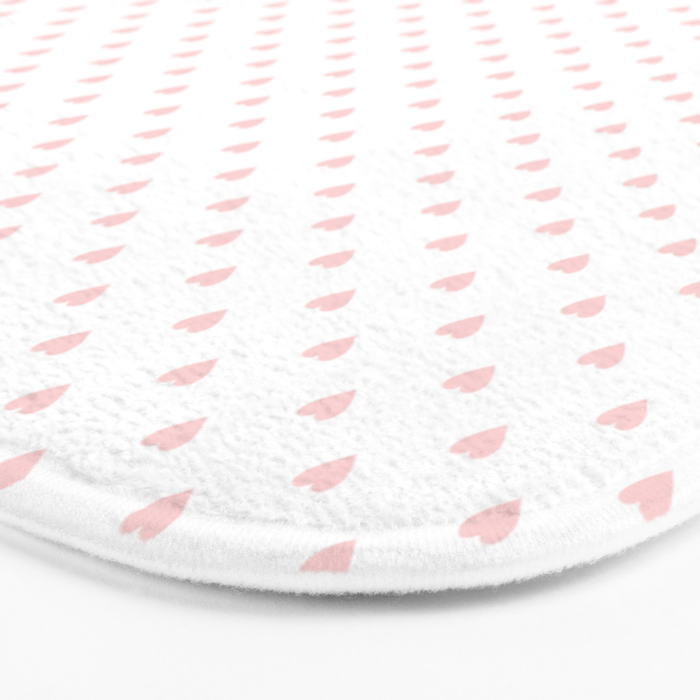Small Pastel Pink heart pattern Bath Mat Gallery Image 3