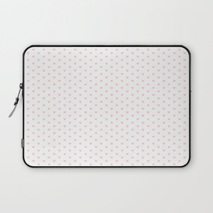 Small Pastel Pink heart pattern Laptop Sleeve Gallery Image 1