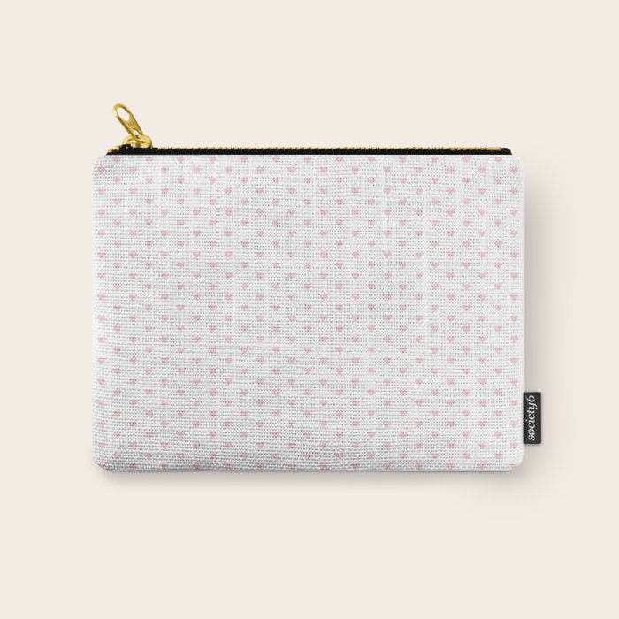 Small Pastel Pink heart pattern Carry All Pouch Gallery Image 1