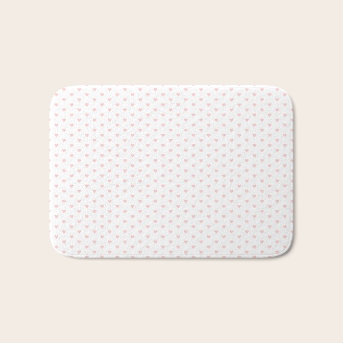 Small Pastel Pink heart pattern Bath Mat Gallery Image 1