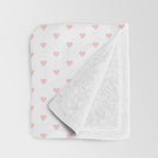 Small Pastel Pink heart pattern Throw Blanket Gallery Image 3