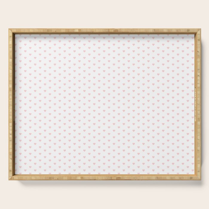 Small Pastel Pink heart pattern Serving Tray Gallery Image 1