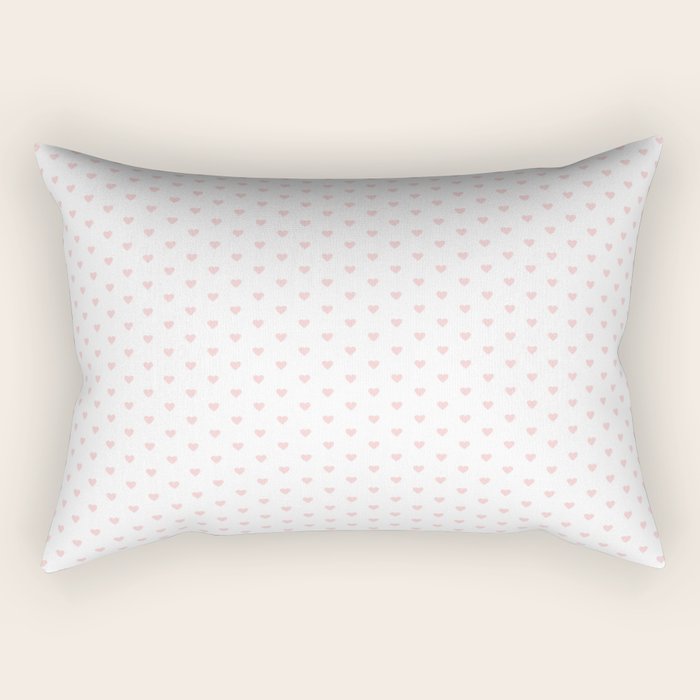 Small Pastel Pink heart pattern Rectangular Pillow Gallery Image 1