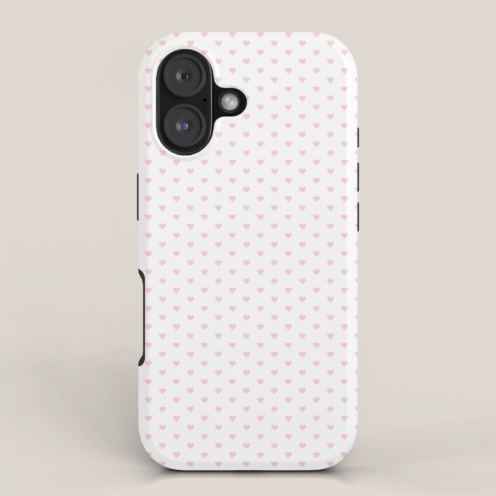 Small Pastel Pink heart pattern iPhone Case