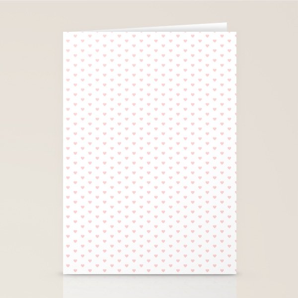 Small Pastel Pink heart pattern Stationery Card Gallery Image 2