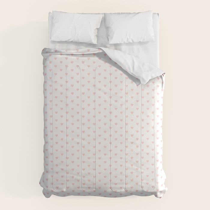 Small Pastel Pink heart pattern Comforter Gallery Image 1
