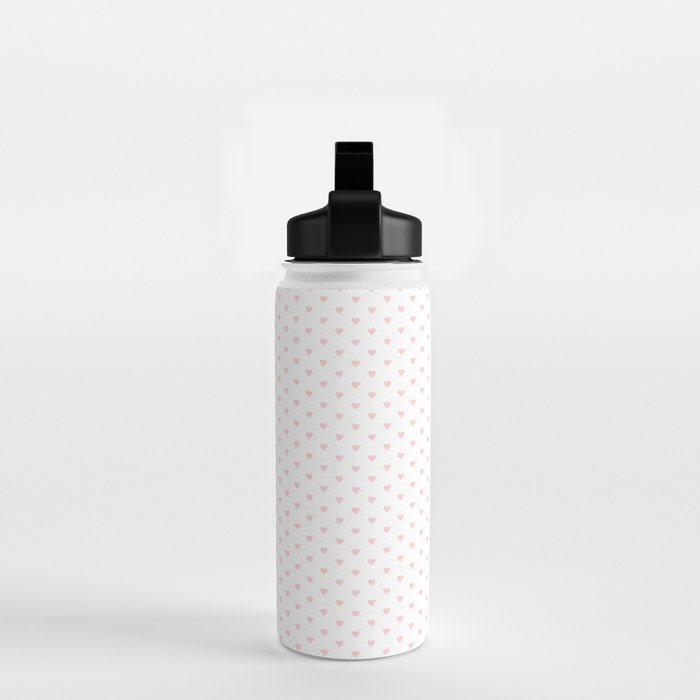 Small Pastel Pink heart pattern Water Bottle Gallery Image 2
