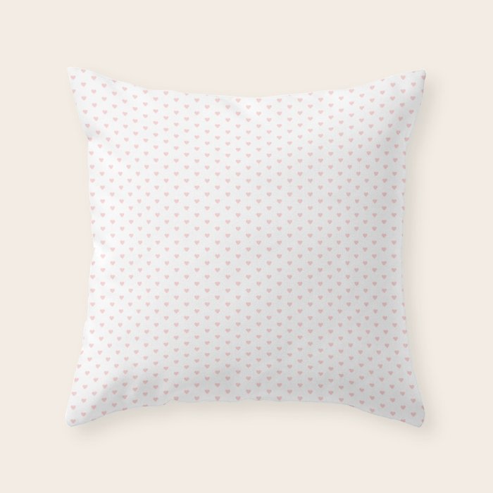 Small Pastel Pink heart pattern Throw Pillow Gallery Image 6