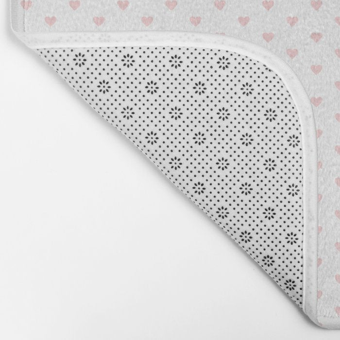 Small Pastel Pink heart pattern Bath Mat Gallery Image 2