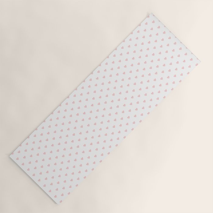 Small Pastel Pink heart pattern Yoga Mat Gallery Image 1