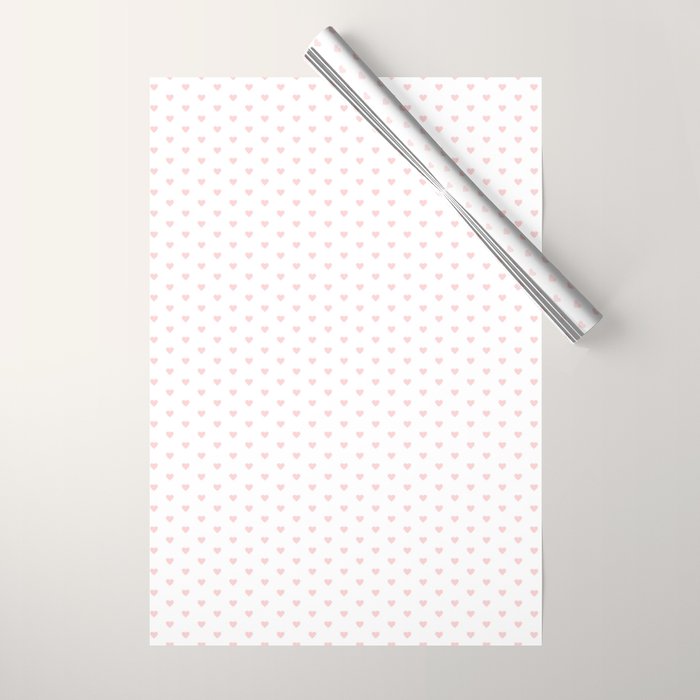 Small Pastel Pink heart pattern Wrapping Paper Gallery Image 1