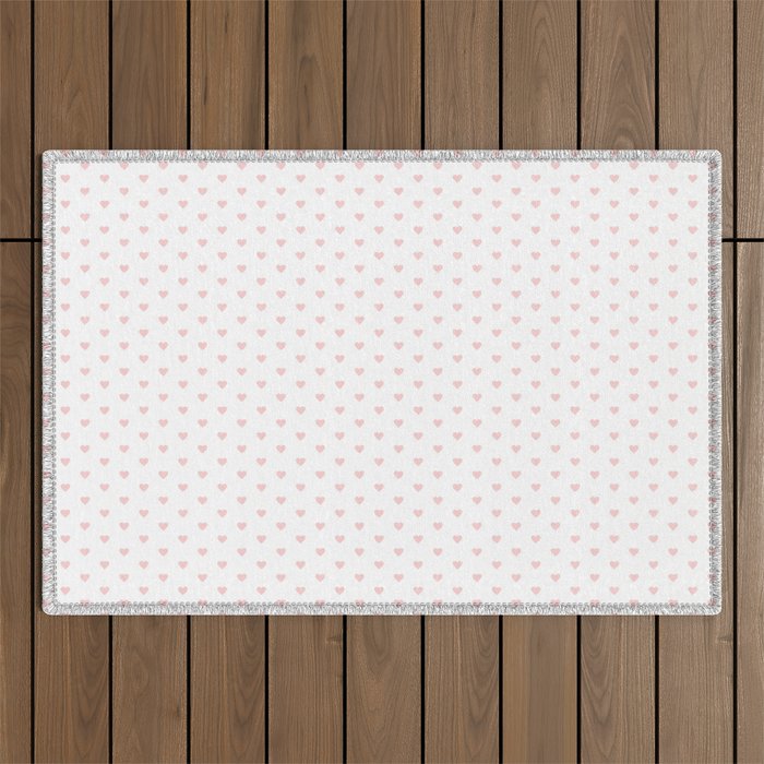 Small Pastel Pink heart pattern Outdoor Rug Gallery Image 1