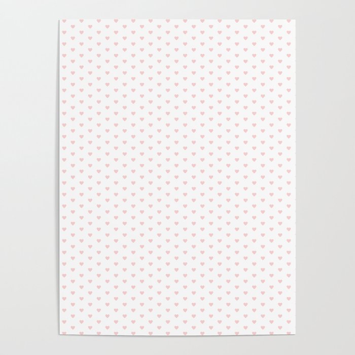 Small Pastel Pink heart pattern Poster Gallery Image 1
