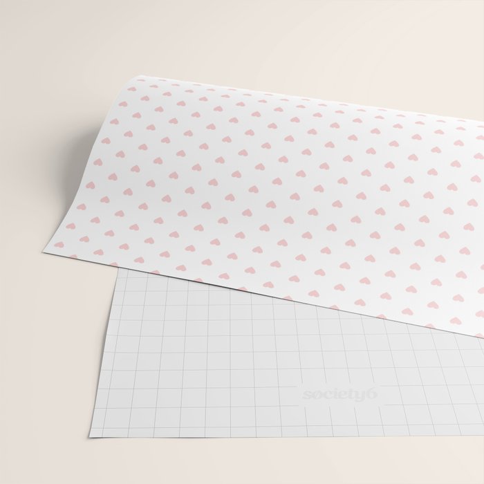 Small Pastel Pink heart pattern Wrapping Paper Gallery Image 2