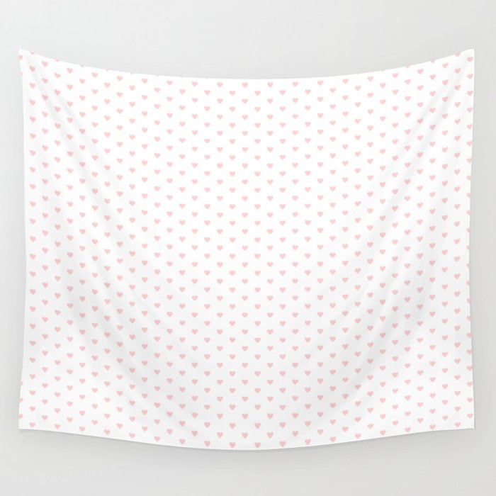 Small Pastel Pink heart pattern Wall Tapestry Gallery Image 1