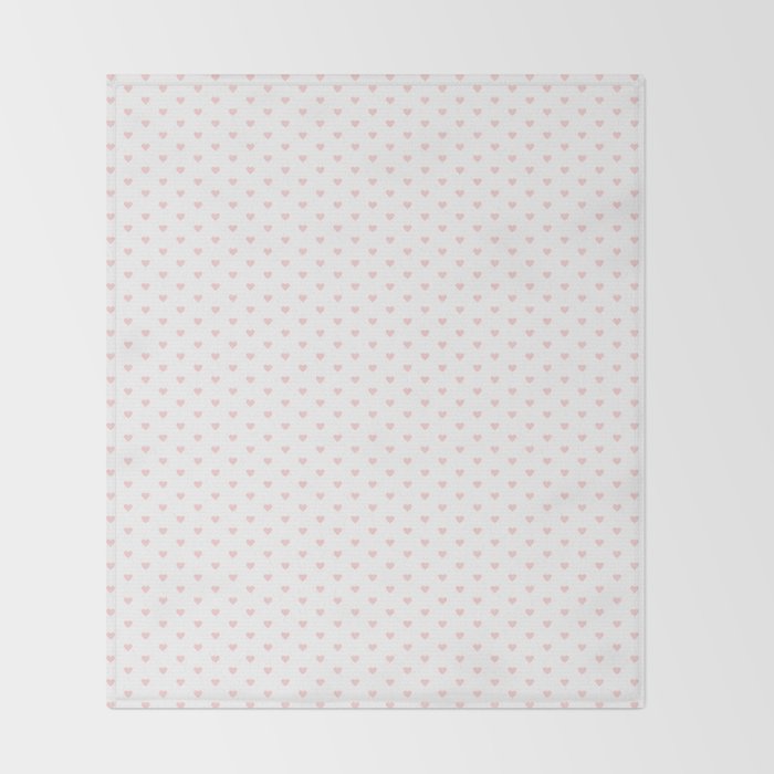 Small Pastel Pink heart pattern Throw Blanket Gallery Image 2