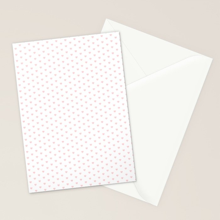 Small Pastel Pink heart pattern Stationery Card Gallery Image 2