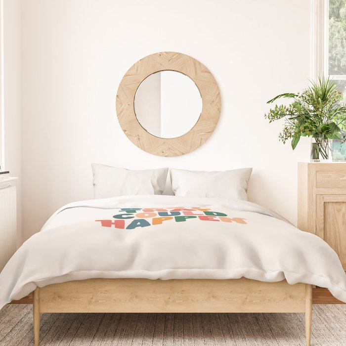Whats The Best That Could Happen by The Motivated Type in Red Pink Green Orange and Blue Duvet Cover Gallery Image 3