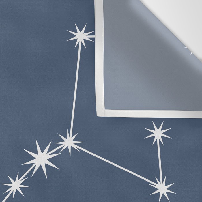 Scorpio Zodiac Star Constellation Line Art Neutral Blue Wall Tapestry Gallery Image 3
