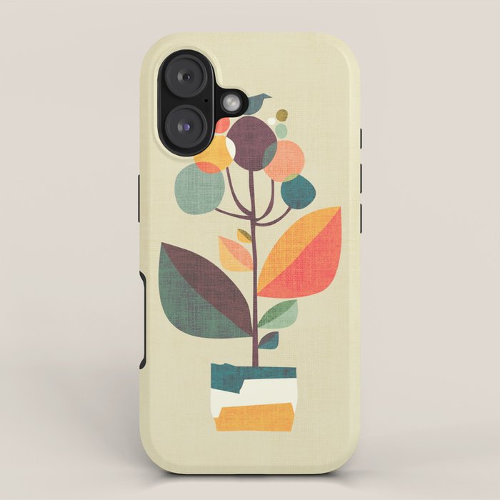 Potted plant with a bird iPhone Case Gallery Image 1