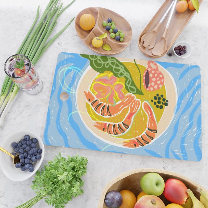 Tiger Shrimp Seafood Platter Cutting Board Gallery Image 2