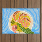 Tiger Shrimp Seafood Platter Outdoor Rug Gallery Image 1
