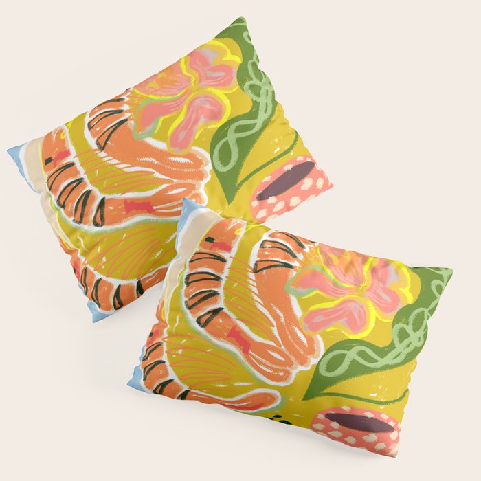 Tiger Shrimp Seafood Platter Pillow Sham Gallery Image 1