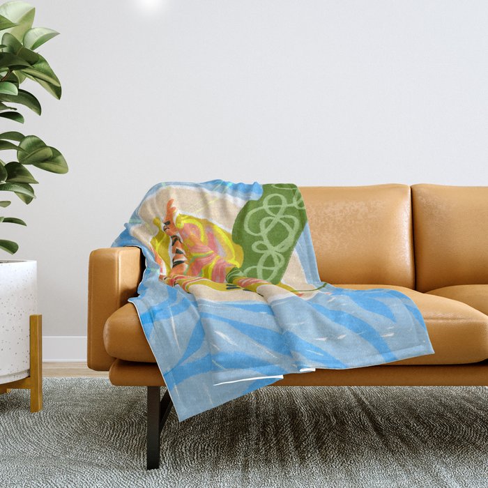 Tiger Shrimp Seafood Platter Throw Blanket Gallery Image 1