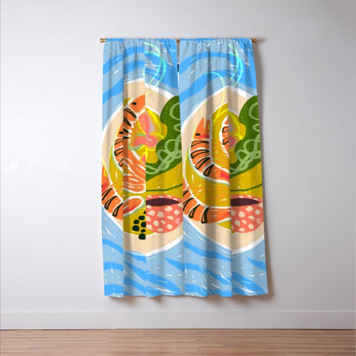 Tiger Shrimp Seafood Platter Window Curtain Gallery Image 3
