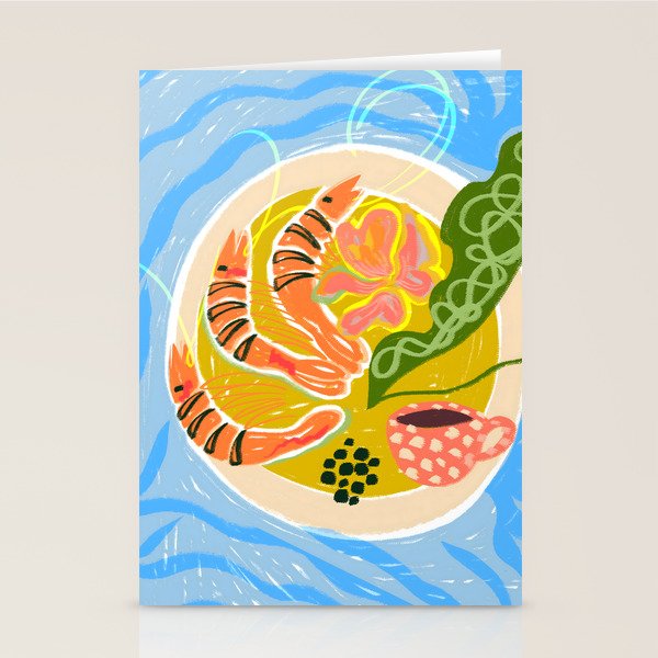 Tiger Shrimp Seafood Platter Stationery Card Gallery Image 2