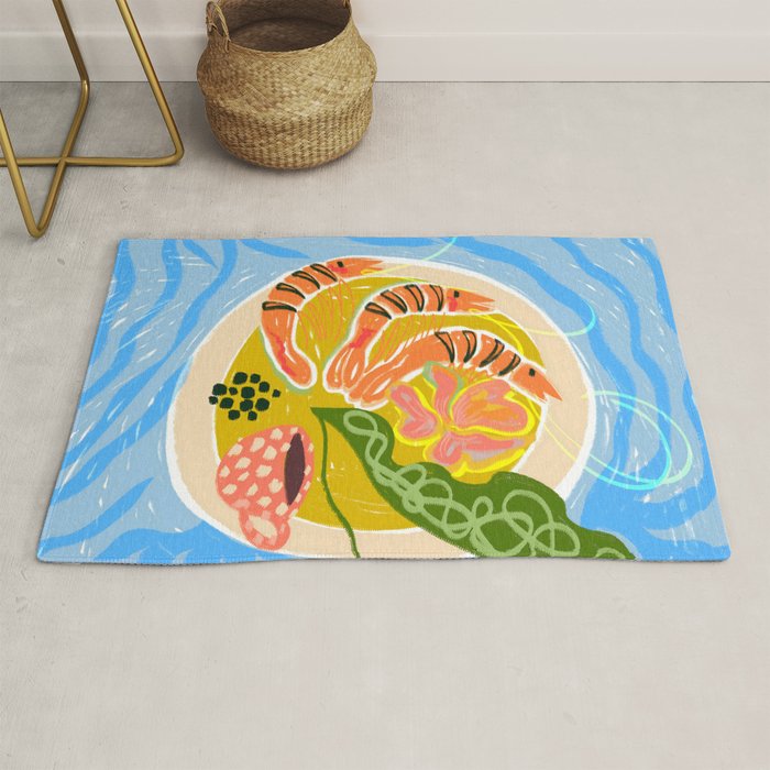Tiger Shrimp Seafood Platter Rug Gallery Image 1