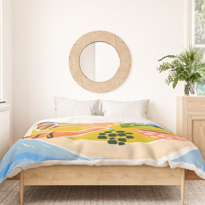 Tiger Shrimp Seafood Platter Duvet Cover Gallery Image 3