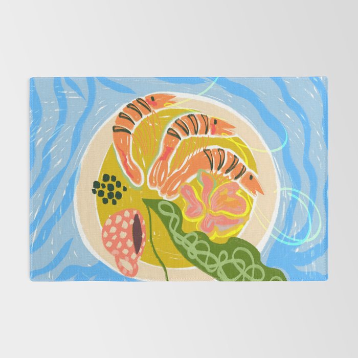 Tiger Shrimp Seafood Platter Rug Gallery Image 2