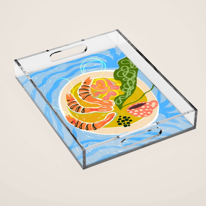 Tiger Shrimp Seafood Platter Acrylic Tray Gallery Image 1