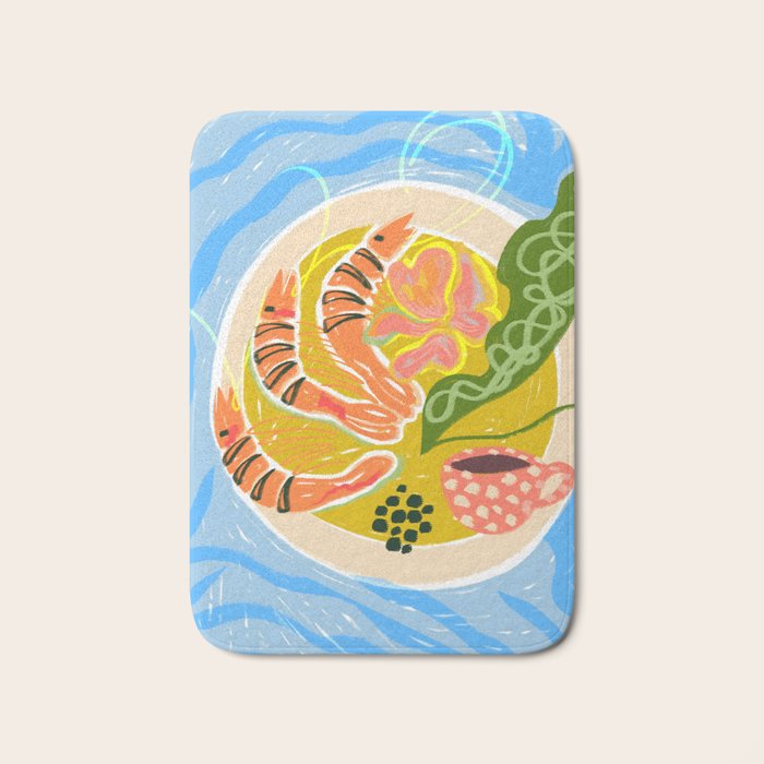 Tiger Shrimp Seafood Platter Bath Mat Gallery Image 1
