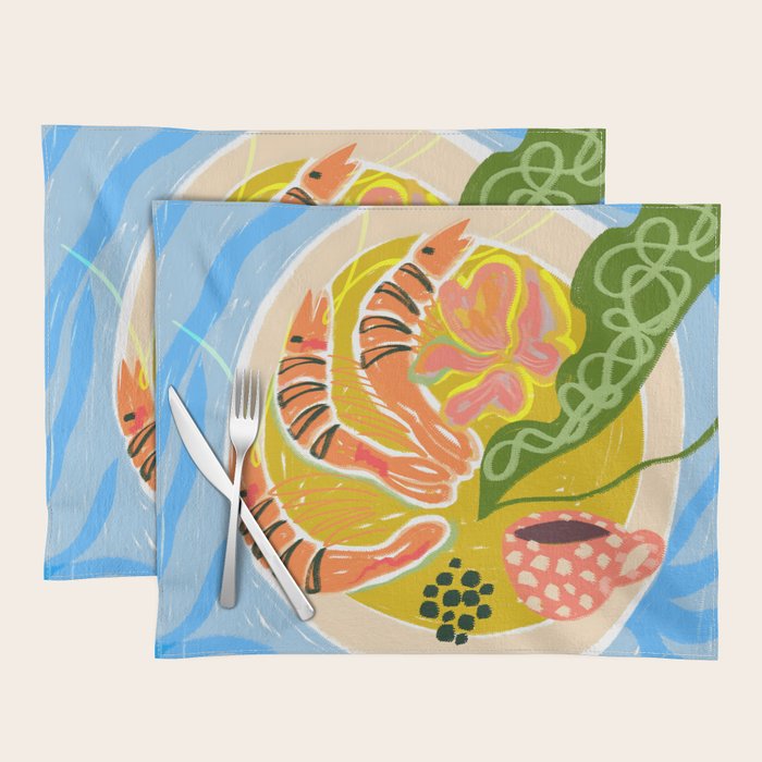 Tiger Shrimp Seafood Platter Placemat Gallery Image 1
