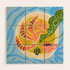 Tiger Shrimp Seafood Platter Wood Wall Art Gallery Image 1